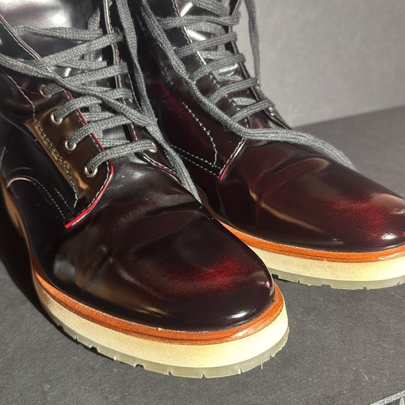 Aquatalia Oxblood Leather Lace Up Ankle Boots - Picture 11 of 17